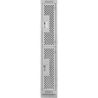 Clean Line Lockers, 2 -tier, 12" x 18" x 76", Steel, Grey, Rivet (Assembled), Perforated M & M Nord Ouest Inc