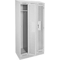 Clean Line Lockers, Bank of 3, 36" x 12" x 82", Steel, Grey, Rivet (Assembled), Perforated M & M Nord Ouest Inc