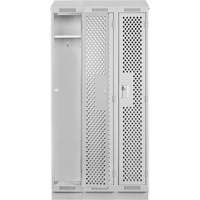 Clean Line Lockers, Bank of 3, 36" x 12" x 82", Steel, Grey, Rivet (Assembled), Perforated M & M Nord Ouest Inc