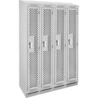 Casiers Clean Line, Bloc de 4, 48" x 12" x 82", Acier, Gris, Rivet (assembl&eacute;), Perfor&eacute; M & M Nord Ouest Inc