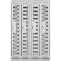 Casiers Clean Line, Bloc de 4, 48" x 12" x 82", Acier, Gris, Rivet (assembl&eacute;), Perfor&eacute; M & M Nord Ouest Inc