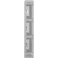 Clean Line Lockers, 3 -tier, 12" x 12" x 82", Steel, Grey, Rivet (Assembled), Perforated M & M Nord Ouest Inc