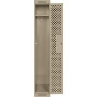 Clean Line Lockers, 12" x 15" x 72", Steel, Beige, Rivet (Assembled), Perforated M & M Nord Ouest Inc