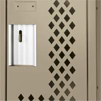 Clean Line Lockers, 2 -tier, 12" x 12" x 72", Steel, Beige, Rivet (Assembled), Perforated M & M Nord Ouest Inc