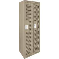 Clean Line Lockers, Bank of 2, 24" x 12" x 72", Steel, Beige, Rivet (Assembled), Perforated M & M Nord Ouest Inc