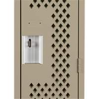 Clean Line Lockers, Bank of 3, 36" x 15" x 72", Steel, Beige, Rivet (Assembled), Perforated M & M Nord Ouest Inc