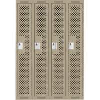 Clean Line Lockers, Bank of 4, 48" x 12" x 72", Steel, Beige, Rivet (Assembled), Perforated M & M Nord Ouest Inc