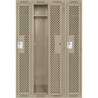 Clean Line Lockers, Bank of 4, 48" x 12" x 72", Steel, Beige, Rivet (Assembled), Perforated M & M Nord Ouest Inc