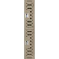 Clean Line Lockers, 2 -tier, 12" x 12" x 72", Steel, Beige, Rivet (Assembled), Perforated M & M Nord Ouest Inc