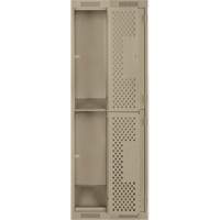 Clean Line Lockers, 2 -tier, Bank of 2, 24" x 12" x 72", Steel, Beige, Rivet (Assembled), Perforated M & M Nord Ouest Inc