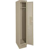 Clean Line Lockers, 12" x 15" x 76", Steel, Beige, Rivet (Assembled), Perforated M & M Nord Ouest Inc