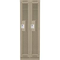 Clean Line Lockers, Bank of 2, 24" x 12" x 76", Steel, Beige, Rivet (Assembled), Perforated M & M Nord Ouest Inc