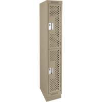 Clean Line Lockers, 2 -tier, 12" x 18" x 76", Steel, Beige, Rivet (Assembled), Perforated M & M Nord Ouest Inc