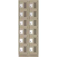Assembled Lockerettes Clean Line Perforated Economy Lockers, 6 -tier, Bank of 2, 18" x 72" x 12", Steel M & M Nord Ouest Inc