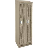 Clean Line Lockers, Bank of 2, 24" x 12" x 82", Steel, Beige, Rivet (Assembled), Perforated M & M Nord Ouest Inc