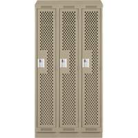 Clean Line Lockers, Bank of 3, 36" x 12" x 82", Steel, Beige, Rivet (Assembled), Perforated M & M Nord Ouest Inc