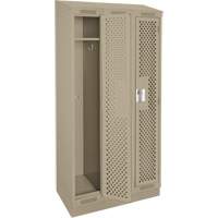 Clean Line Lockers, Bank of 3, 36" x 12" x 82", Steel, Beige, Rivet (Assembled), Perforated M & M Nord Ouest Inc