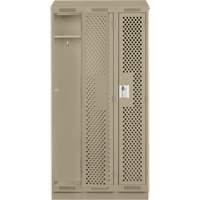 Clean Line Lockers, Bank of 3, 36" x 12" x 82", Steel, Beige, Rivet (Assembled), Perforated M & M Nord Ouest Inc