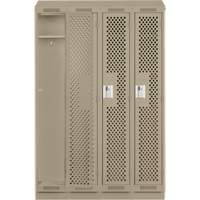 Clean Line Lockers, Bank of 4, 48" x 12" x 82", Steel, Beige, Rivet (Assembled), Perforated M & M Nord Ouest Inc