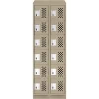 Assembled Lockerettes Clean Line Perforated Economy Lockers, 6 -tier, Bank of 2, 18" x 72" x 12", Steel M & M Nord Ouest Inc