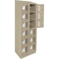 Assembled Lockerettes Clean Line Perforated Economy Lockers, 6 -tier, Bank of 2, 18" x 72" x 12", Steel M & M Nord Ouest Inc
