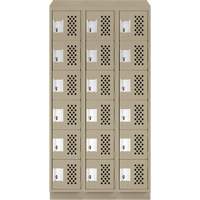 Assembled Lockerettes Clean Line Perforated Economy Lockers, 6 -tier, Bank of 3, 18" x 72" x 12", Steel M & M Nord Ouest Inc