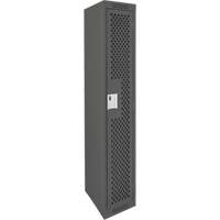Clean Line Lockers, 12" x 15" x 72", Steel, Charcoal, Rivet (Assembled), Perforated M & M Nord Ouest Inc