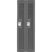 Clean Line Lockers, Bank of 2, 24" x 12" x 72", Steel, Charcoal, Rivet (Assembled), Perforated M & M Nord Ouest Inc