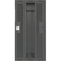Clean Line Lockers, Bank of 3, 36" x 15" x 72", Steel, Charcoal, Rivet (Assembled), Perforated M & M Nord Ouest Inc