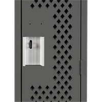 Clean Line Lockers, Bank of 3, 36" x 15" x 72", Steel, Charcoal, Rivet (Assembled), Perforated M & M Nord Ouest Inc