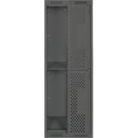 Clean Line Lockers, 2 -tier, Bank of 2, 24" x 12" x 72", Steel, Charcoal, Rivet (Assembled), Perforated M & M Nord Ouest Inc