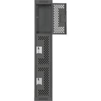 Clean Line Lockers, 3 -tier, 12" x 12" x 72", Steel, Charcoal, Rivet (Assembled), Perforated M & M Nord Ouest Inc
