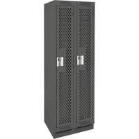 Clean Line Lockers, Bank of 2, 24" x 12" x 76", Steel, Charcoal, Rivet (Assembled), Perforated M & M Nord Ouest Inc