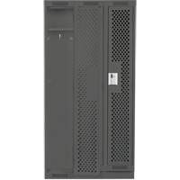 Clean Line Lockers, Bank of 3, 36" x 15" x 76", Steel, Charcoal, Rivet (Assembled), Perforated M & M Nord Ouest Inc