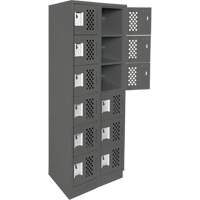 Assembled Lockerettes Clean Line Perforated Economy Lockers, 6 -tier, Bank of 2, 18" x 72" x 12", Steel M & M Nord Ouest Inc