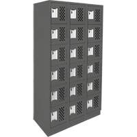 Assembled Lockerettes Clean Line Perforated Economy Lockers, 6 -tier, Bank of 3, 18" x 72" x 12", Steel M & M Nord Ouest Inc
