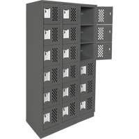 Assembled Lockerettes Clean Line Perforated Economy Lockers, 6 -tier, Bank of 3, 18" x 72" x 12", Steel M & M Nord Ouest Inc