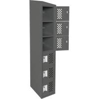 Assembled Lockerettes Clean Line Perforated Economy Lockers, 6 -tier, 18" x 72" x 12", Steel M & M Nord Ouest Inc