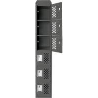 Assembled Lockerettes Clean Line Perforated Economy Lockers, 6 -tier, 18" x 72" x 12", Steel M & M Nord Ouest Inc