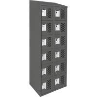 Assembled Lockerettes Clean Line Perforated Economy Lockers, 6 -tier, Bank of 2, 18" x 72" x 12", Steel M & M Nord Ouest Inc