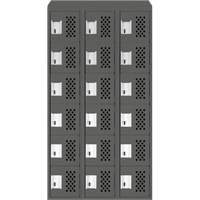 Assembled Lockerettes Clean Line Perforated Economy Lockers, 6 -tier, Bank of 3, 18" x 72" x 12", Steel M & M Nord Ouest Inc