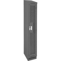 Clean Line Lockers, 12" x 18" x 82", Steel, Charcoal, Rivet (Assembled), Perforated M & M Nord Ouest Inc