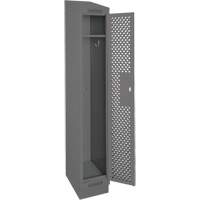 Clean Line Lockers, 12" x 18" x 82", Steel, Charcoal, Rivet (Assembled), Perforated M & M Nord Ouest Inc