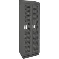 Clean Line Lockers, Bank of 2, 24" x 12" x 82", Steel, Charcoal, Rivet (Assembled), Perforated M & M Nord Ouest Inc