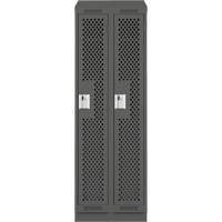 Clean Line Lockers, Bank of 2, 24" x 12" x 82", Steel, Charcoal, Rivet (Assembled), Perforated M & M Nord Ouest Inc