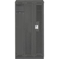 Clean Line Lockers, Bank of 3, 36" x 12" x 82", Steel, Charcoal, Rivet (Assembled), Perforated M & M Nord Ouest Inc