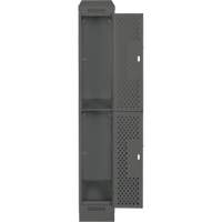 Clean Line Lockers, 2 -tier, 12" x 18" x 82", Steel, Charcoal, Rivet (Assembled), Perforated M & M Nord Ouest Inc