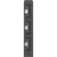 Clean Line Lockers, 3 -tier, 12" x 18" x 82", Steel, Charcoal, Rivet (Assembled), Perforated M & M Nord Ouest Inc
