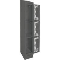 Clean Line Lockers, 3 -tier, 12" x 18" x 82", Steel, Charcoal, Rivet (Assembled), Perforated M & M Nord Ouest Inc