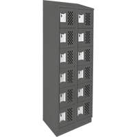 Assembled Lockerettes Clean Line Perforated Economy Lockers, 6 -tier, Bank of 2, 18" x 72" x 12", Steel M & M Nord Ouest Inc